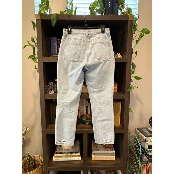 Lovers + Friends Reece High‑Rise Slim Straight Palms Jeans Light Wash Denim 28 - Picture 5 of 13